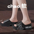 6.5cm thick soleeva shit-feeling sandals for women 2025summer home indoor and outdoor wear seaside beach fashion
