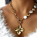 fashionaccessible luxury style imitation pearl flower pendant necklace niche stylish exaggerated sense of design ot clavicle chain