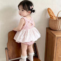 Summer lightweight chic romper dress - baby girl vest dress - newborn bodysuit - outdoor outfit