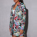 Independent station   fashionexportfashion women's printed suit outwearready stockplus sizeoutwear