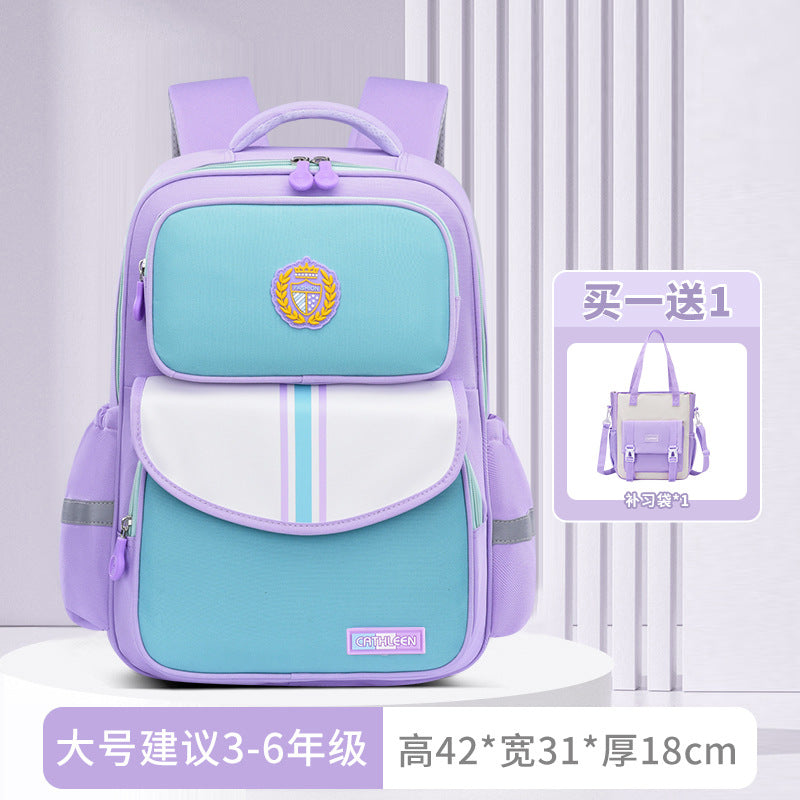 New primary school schoolbags for children in grades 3-6 to reduce the burden and wear-resistant Shaodong students  wholesale, light and cute