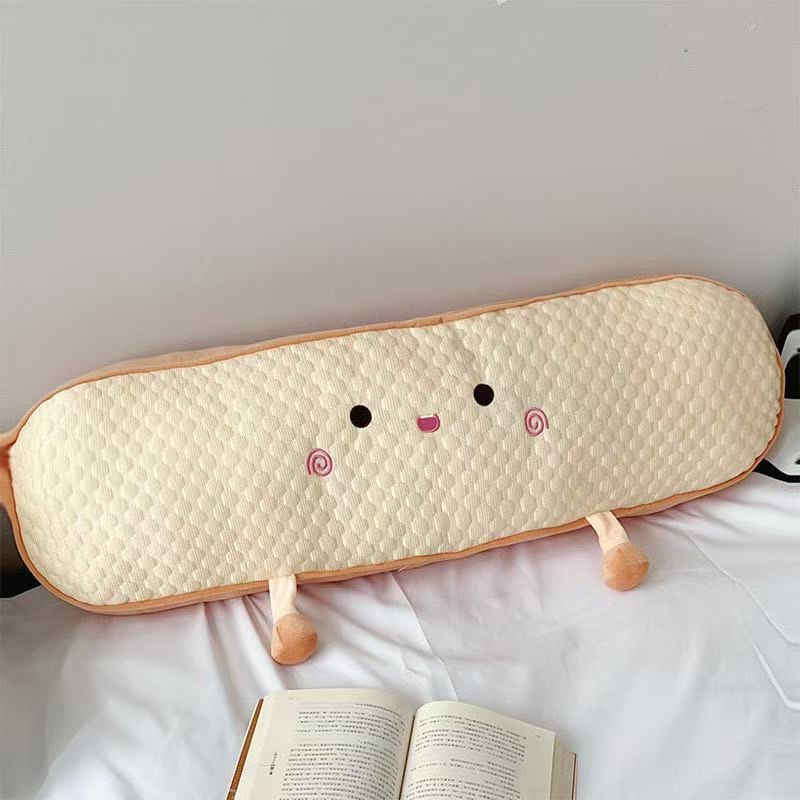 Stuffed toast bread bench pillow girl bedroom dormitory bed side sleeping leg stuffed toy pillow cushion