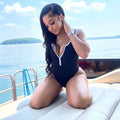 European and american cross-border women's fashion:  summer new arrivals - sexy hot girl u-neck stretch beach swimsuit tank top jumpsuit