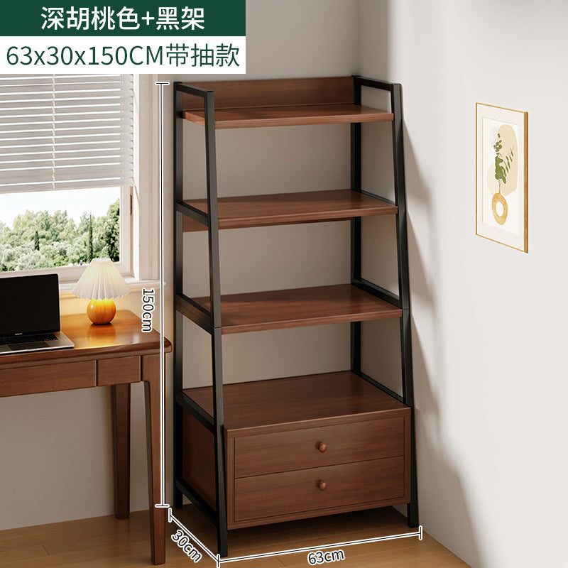 Shelf Floor-to-ceiling multi-layer storage rack Shelf next to desk Multifunctional household cabinet Living room Bedroom storage rack