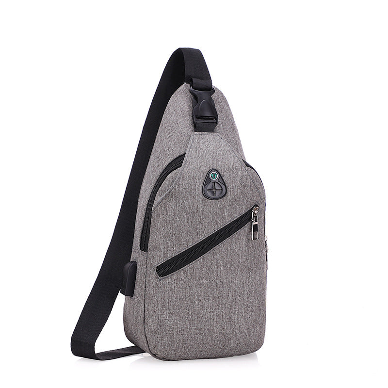 Foreign trade fashion taste men's breast bag European and American trend shoulder bag sports messenger bag printing logo gift wholesale