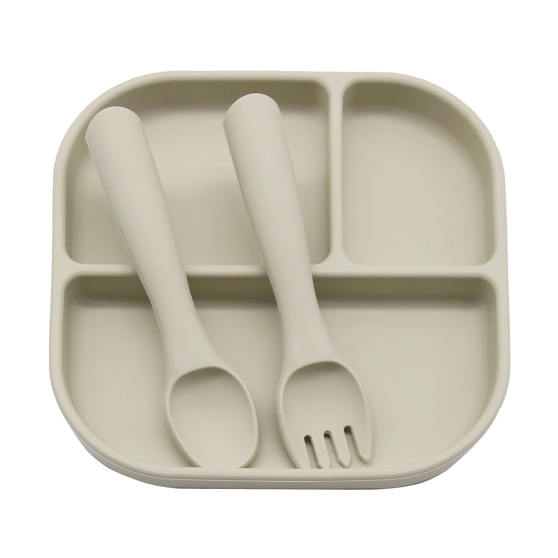 Cross-border supply of silicone plates, children's and babies' silicone plates, integrated silicone rice bowls, complementary food plates, feeding tableware