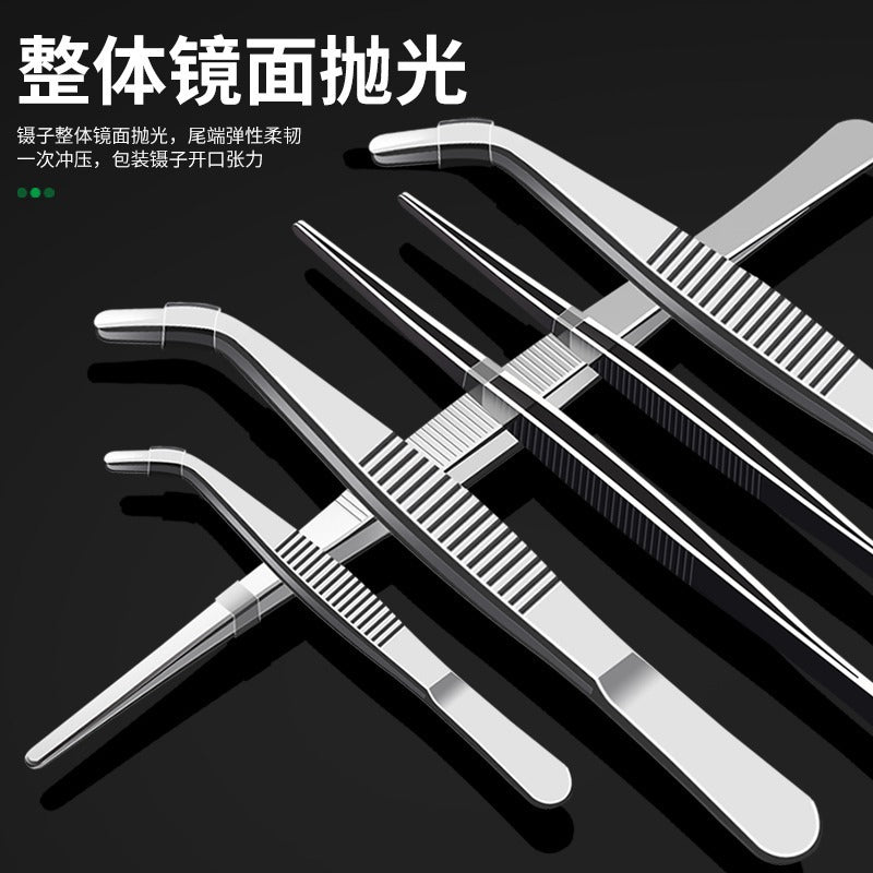 304 stainless steel tweezers thickened round elbow dressing tweezers fish tank aquatic plant tool repair clip