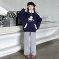 Girls' fleece-lined sweatshirt - autumn/winter  new collection - stylish outerwear for little girls - big kids' winter clothing - thickened children's top
