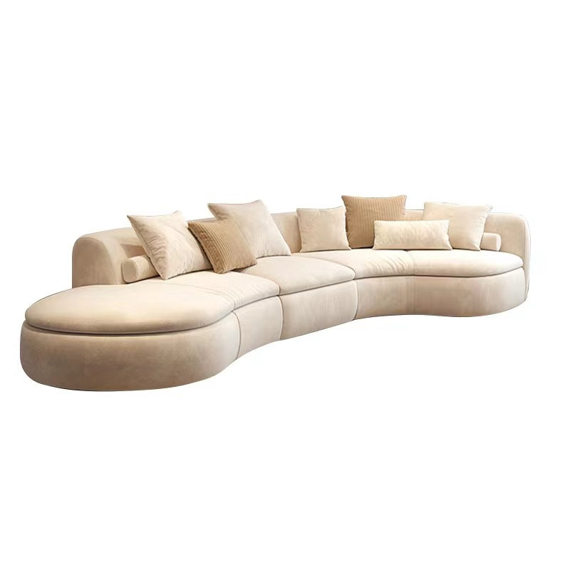 New arrival modern normcore cream style accessible luxury curved fabric sofa living room special-shaped zaji style sofa combination