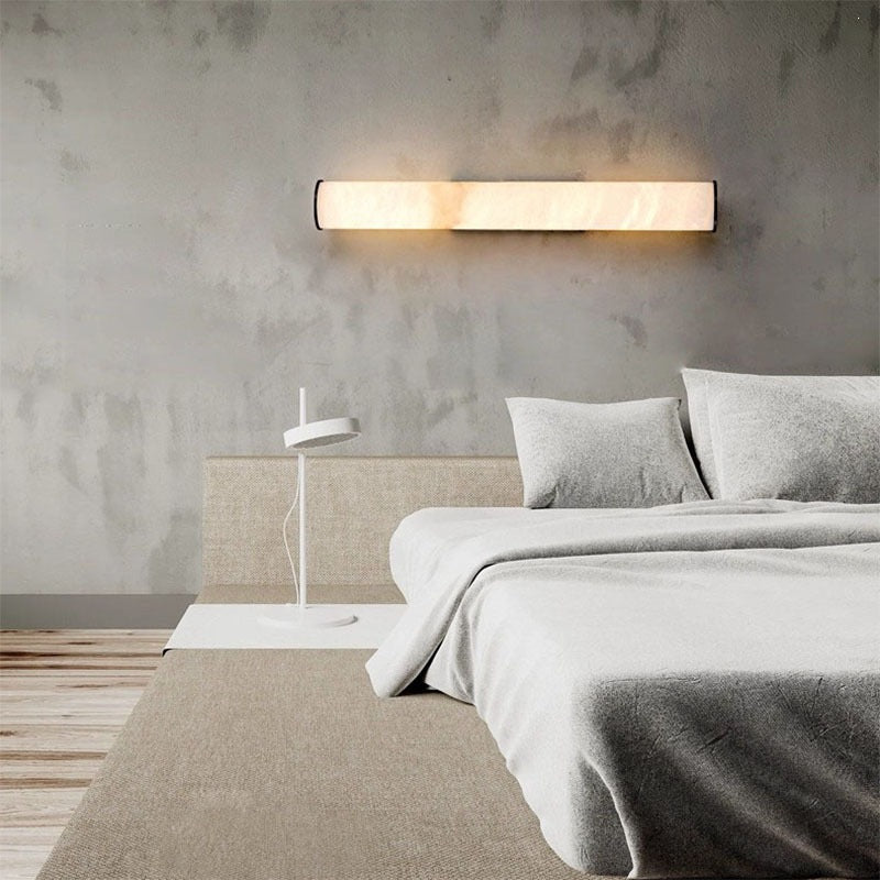 Modern casual marble round tube wall lamp hotel sales department corridor foyer accessible luxury bench decorative wall lamp custom size