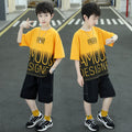 Boys' summer outfit set:  new trendy & stylish kids' summer clothes, short-sleeve two-piece set for boys