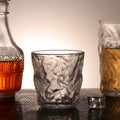 Nordic hammered glacier glass - minimalist design for men and women - perfect for water, milk, juice, and spirits - glacier pattern