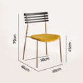 Creative milk tea shop backrest chair - minimalist metal frame upholstered dining chair - retro designer cafe restaurant chair
