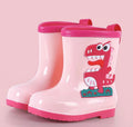 Kids' mid-calf waterproof rain boots - new fashionable styles for boys and girls - non-slip, fleece-lined baby rain boots - dinosaur designs available