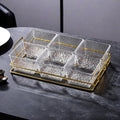 [6-compartment fruit plate with transparent water ripples] + iron frame, thickened plastic