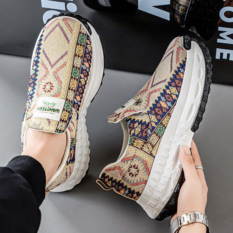 2025 winter new men's chunky platform sneakers - slip-on casual athletic shoes, anti-slip, wear-resistant, and breathable