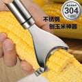 430 stainless steel corn stripper - household kitchen corn peeler, convenient corn kernel remover, kernel separator, corn stripper