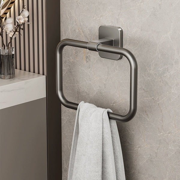 Gun ash towel rack bathroom non-punching wall hanging rag circle toilet towel hanging ring toilet hand towel hanger