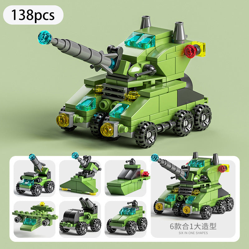 Compatible with lego 6-in-1 city police boys military kindergarten small particle educational building blocks toy wholesale