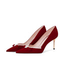 Wedding shoes for women 2024new arrival hexiu wedding dress two-wear bridal shoes red thick heel non-tiring french engagement shoes