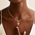 2026 amazon new arrival paperclip ot clasp cross necklace couple's style unique design vintage choker