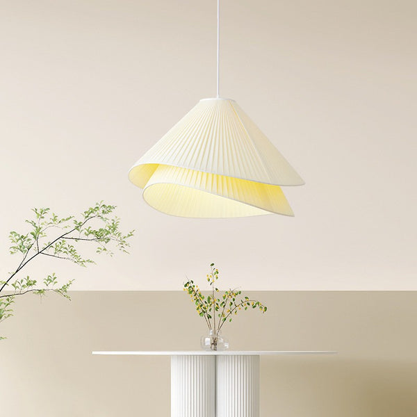Medieval restaurant chandelier French ins cream style fabric dining room table light creative pleated hula master bedroom light