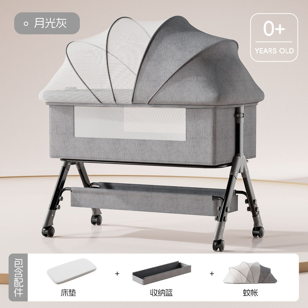 Baby crib - portable, foldable, multi-functional bassinet - convertible to full-sized bed for newborns