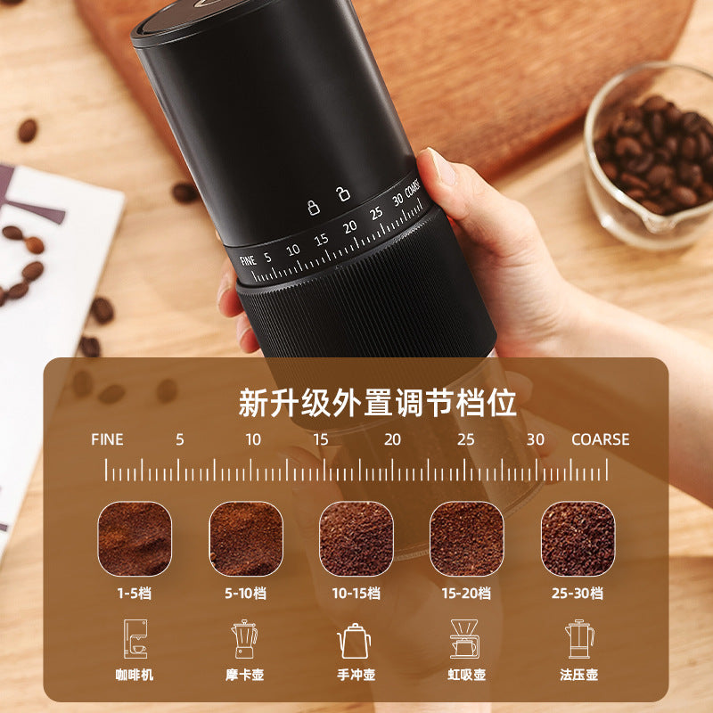 Portable electric coffee grinder - usb rechargeable coffee bean grinder for home use - cross-border supply