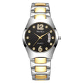Mcykcy manufacturer's supply list: roman numeral diamond calendar solid tungsten steel two-tone deep waterproof men's watch - silver
