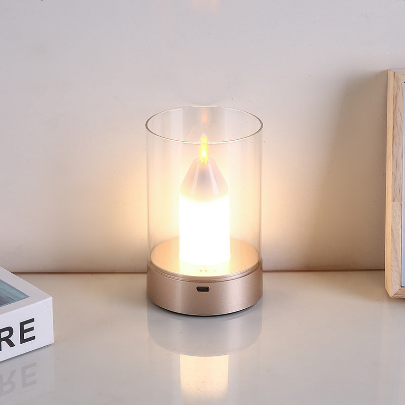 Candle-style premium rechargeable night light - creative motion sensor monike aluminum adjustable light portable ambient lamp