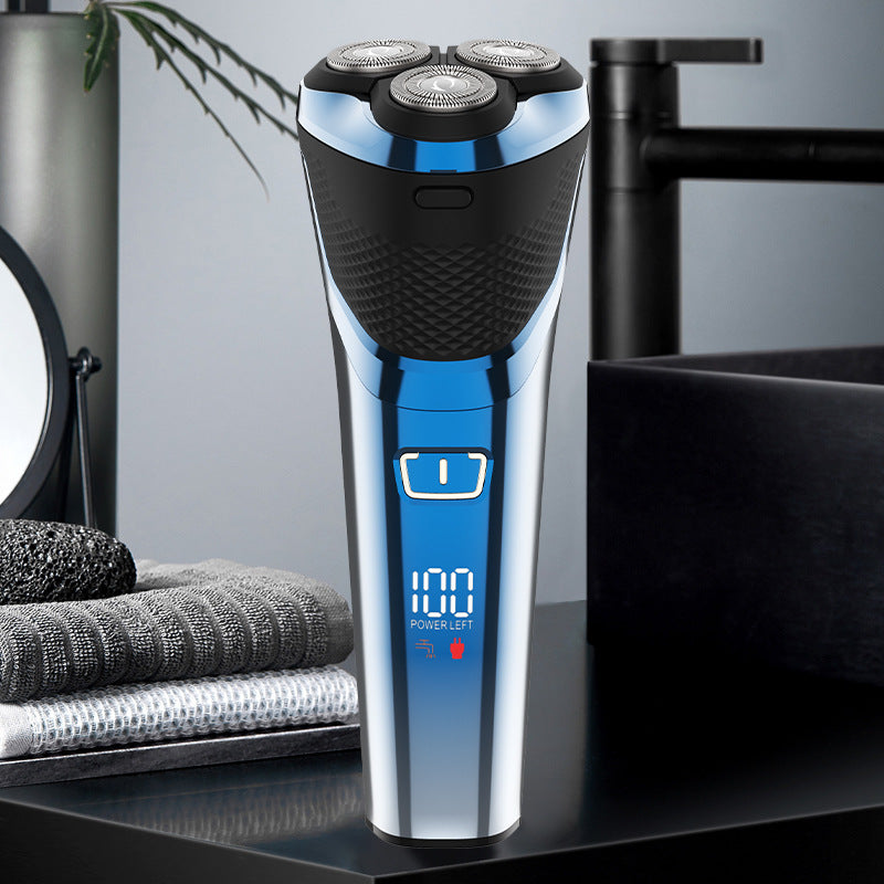 Wholesale 2000mah electric shaver, washable digital display, triple blade head, usb quick charge, smart men's razor