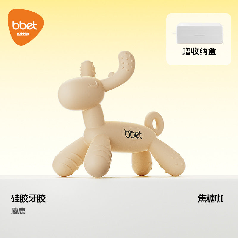 Babibele baby teether - anti-sucking hand toy, silicone chewable toy for babies aged 0-1 year