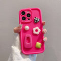 Ins gaozhu is suitable for apple 16pro hairpin love checkerboard mobile phone case iphonex/12 all-inclusive protective cover