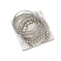 Wholesale alloy beaded bracelets - european & american cross-border jewelry - women's niche, light luxury, high-end handmade geometric layered anklets