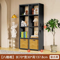 Black 8-compartment floor bookshelf, vertical style, 700*300*1378mm