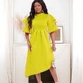 Plus size women's summer  cross-border fashion: elegant double-layer sleeve evening gown/dress for banquets and special occasions