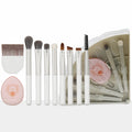 Portable makeup brush set - multifunctional mini travel kit with foldable storage, includes concealer, eyeshadow, and other brushes