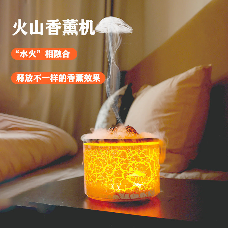 Export source volcano aromatherapy machine flame humidifier air diffuser ultrasonic essential oil large mist humidifier