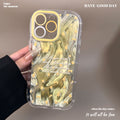 Small fresh flower round edge feather gauze mobile phone case suitable for apple 16promax creative iphone15 protective cover for women