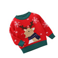 christmas fawn sweater for kids, fleece-lined and extra thick, chinese new year style, versatile knitted top for boys and girls
