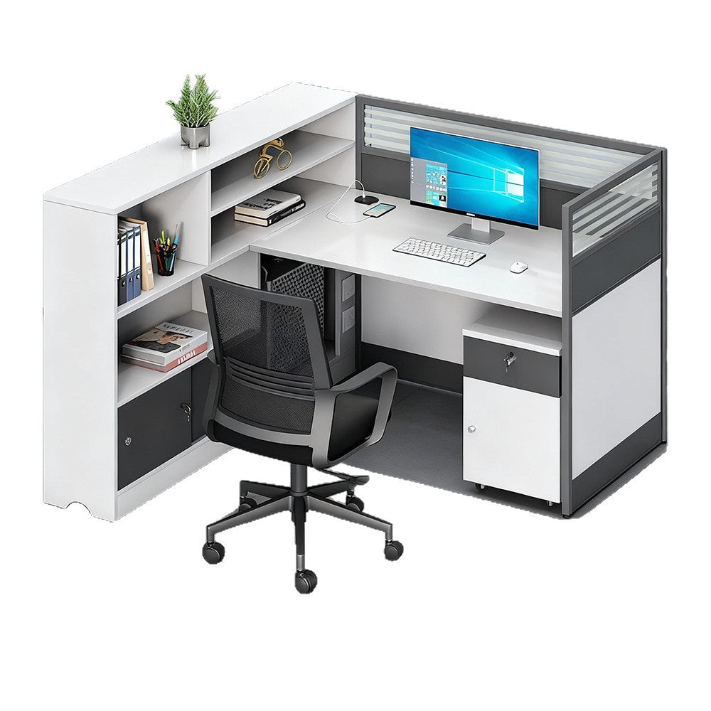 Office desk and chair set for staff, financial employees, and workstations - 2/4 seater facing desk office table