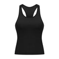 Ready-to-ship yoga outfit: stylish racerback yoga tank top with built-in bra pads for women - perfect for running, fitness, and workouts (model dt140)