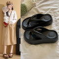Thick sole flip-flops women's wedge heel flip-flops eva slippers summeroutwear non-slip heightening sandals summer sandals
