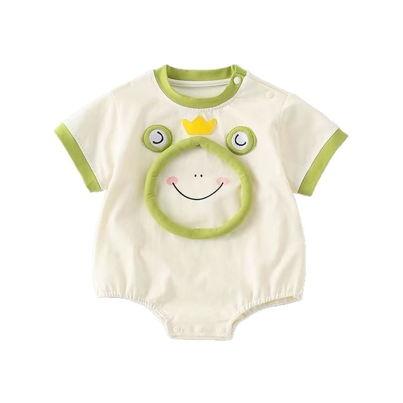 Summer outwear short sleeve haha super cute baby summer clothes one-piece baby boy thin clothes climbing suit one-piece