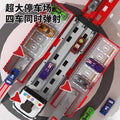 Kids alloy storage rail car deformation ejection large truck transport container truck track sliding toy cross-border