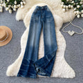 American retro high-waisted wide-leg jeans for women,  summer collection: loose fit, slimming, slightly flared, unique design