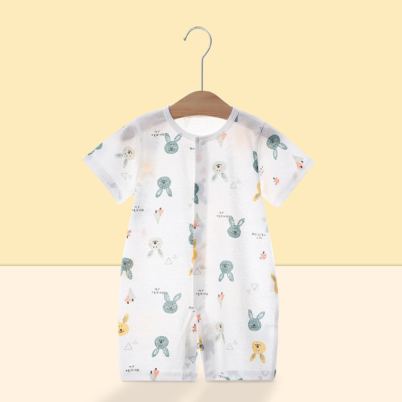 Wholesale baby rompers - spring/summer lightweight air conditioning suits, baby pajamas, long-sleeve onesies, crawling suits, newborn clothes