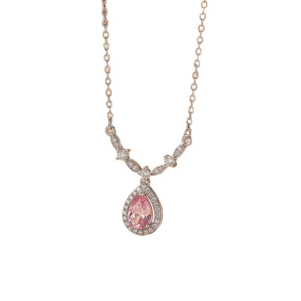 Popular easiest for match inlaid zirconium smart water drop necklace accessible luxury niche jewelry for women high-end non-fading clavicle chain