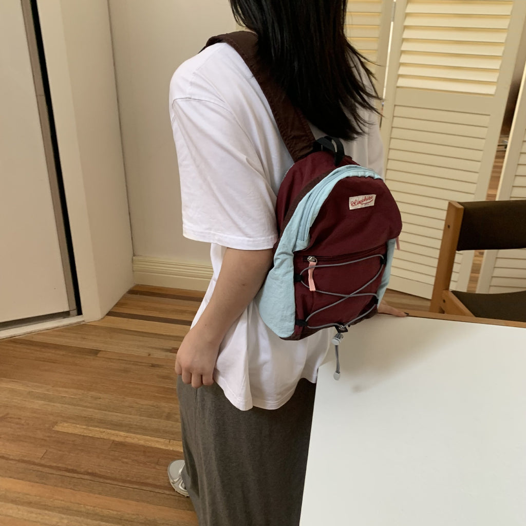 School bag university women's simple backpack nylon mountaineering bag small light cycling sports school bag travel bag