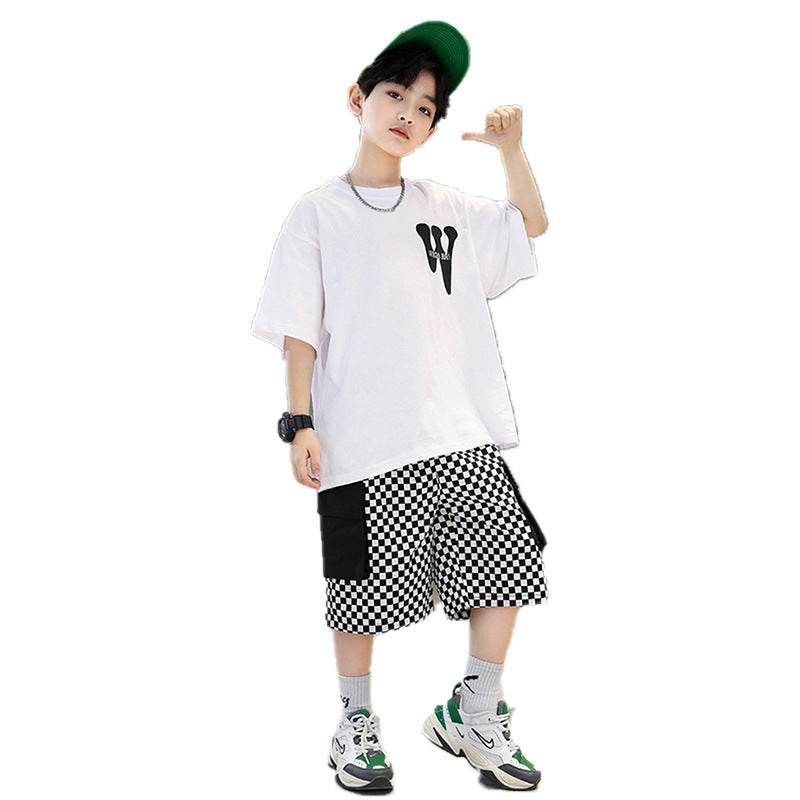 Kids' summer outfit set:  new boys' street style cool & edgy short-sleeve clothes for baby boys - summer toddler clothing